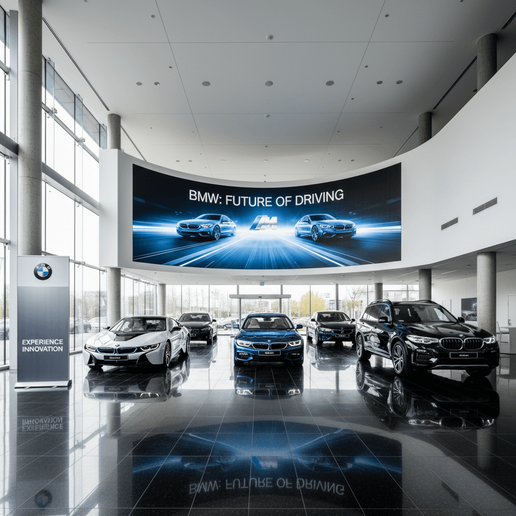 Building exterior banner and sign mockup