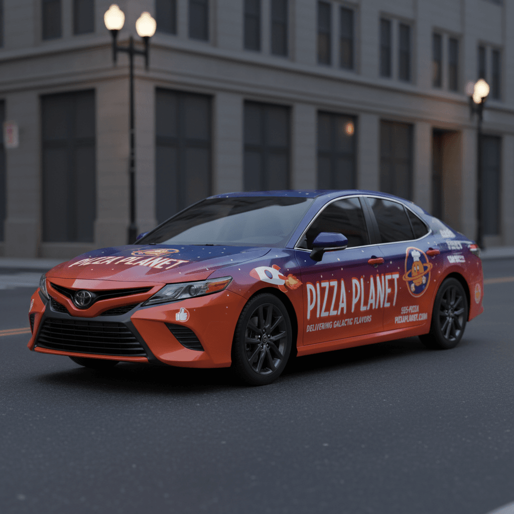 Photorealistic vehicle wrap mockup example