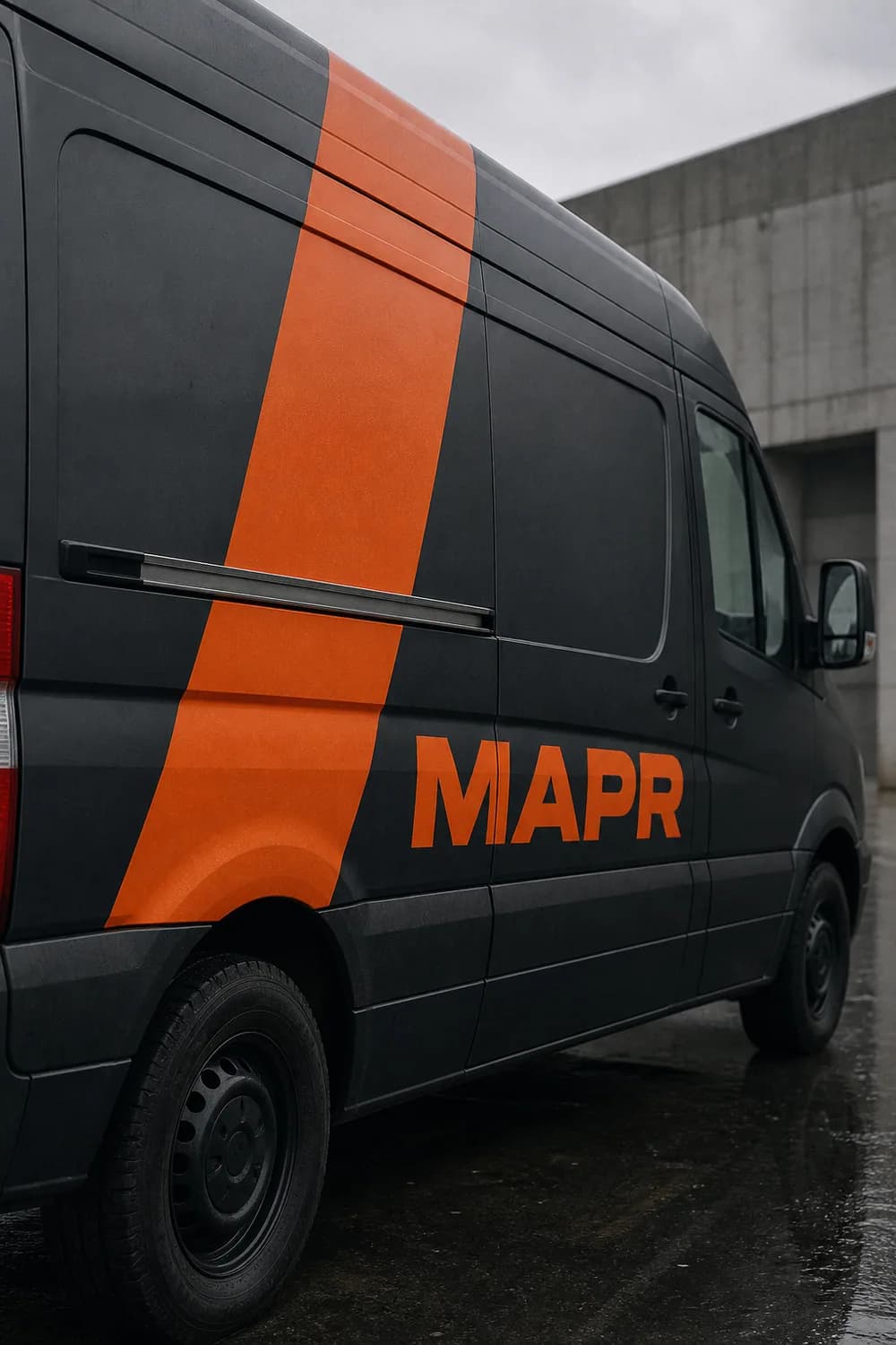 High-roof van shop proof with large side lettering